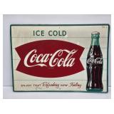 1963 Coca-Cola Tin Sign with Bottle Graphic