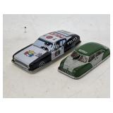 2 Tin Police Car Friction Toys