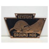 Keystone Ground Hog Copper Sign Plaque