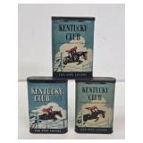 3 Kentucky Club Pocket Tobacco Tins