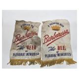 2 Vintage Barbarossa Beer Advertising Banners