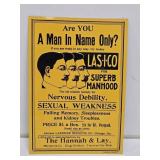 Las-I-Co Medicine Tin Tacker Sign