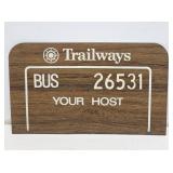Trailways Bus Station Metal Sign