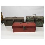 3 Metal Tool Boxes