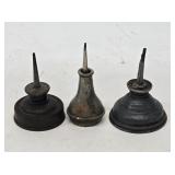 3 Miniature Thumb Pump Oil Cans