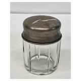 Glass Snuff Jar with Ornate Lid
