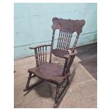 Ornate Pressed Back Rocking Chair