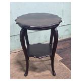 Oak Scalloped Top Lamp Table