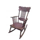 Ornate Pressed Back Rocking Chair