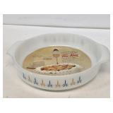 NOS Fire-King 9" Cake Pan with Label
