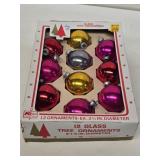 Vintage Glass Christmas Ornaments with Box