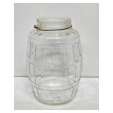 Large Glass Barrel Pickle Jar