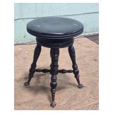 Oak Glass Ball & Claw Piano Stool