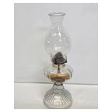Early Glass Oil Lamp with Chimney