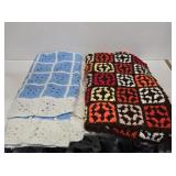 2 Handmade Crochet Afghan Blankets