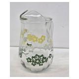 Mid-Century Decorated Glass Juice Pitcher