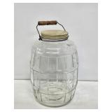 Large Glass Barrel Pickle Jar