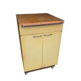 Butcher Block Top Metal Utility Cabinet