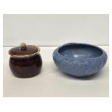 Stoneware Bowl and Mustard Dish