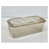 Vintage Embossed Glass Refrigerator Dish