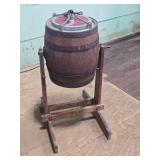 Early Wooden No. 0 Barrel Churn with Stand