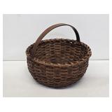 Early Woven Egg Basket with Wooden Handle