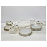 22 Piece Fire-King Gold Rim Dish Set