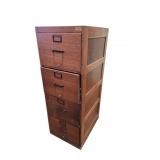 Oak 4 Drawer File Cabinet