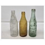 3 Early Glass Soda Bottles