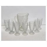 Iris & Herringbone 8 Piece Glass Water Set