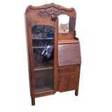 Oak Secretary Bookcase with Mirror