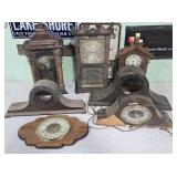 Assorted Mantle Clock Cases and Parts