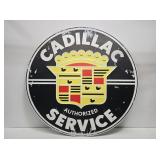 Cadillac Service Embossed Metal Sign