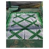 Green & White X Pattern Quilt