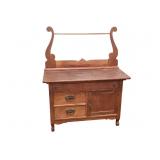 Oak Extra Wide Washstand with Towel Bar