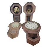 4 Regulator Style Clock Cases and Parts