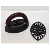 Enterprise Sad Iron & Advertising Trivet