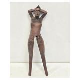Primitive Wooden Nude Lady Nutcracker