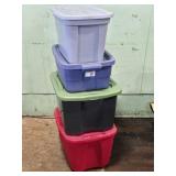 Assorted Plastic Storage Totes