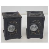 2 Cast Iron Combination Coin Banks