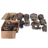 Assorted Cuckoo Clock Cases and Parts