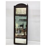 Unusual Ansonia Wall Clock with Beveled Mirror