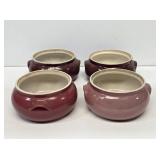 4 Uhl Pottery Red Stoneware Bean Pots