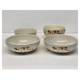 4 Hall's Autumn Leaf Jewel Tea Bowls