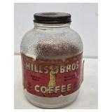 Hills Bros Coffee Paper Label Glass Jar