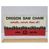NOS Oregon Saw Chain Embossed Metal Sign