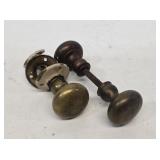 2 Small Brass Door Knob Sets