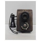 Early Wooden Wall Rotary Phone