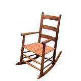 Primitive Oak Rocker with Woven Seat