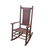Early Primitive Rocker with Woven Seat and Back